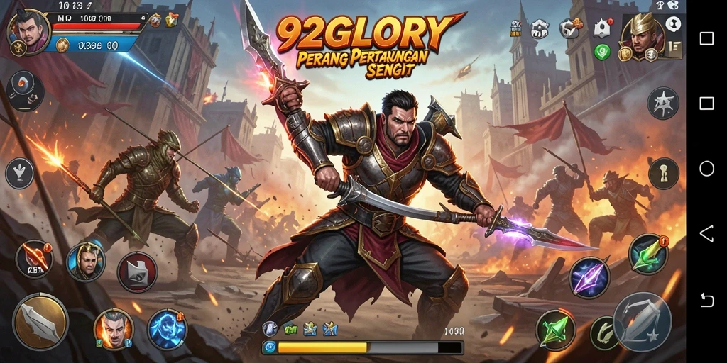 Tampilan aksi seru dalam permainan Fighting 92GLORY.
