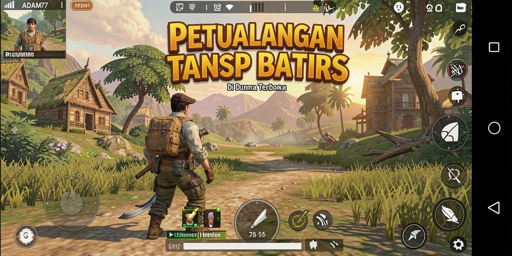Tangkapan layar gameplay ADAM77 dengan pemandangan dunia terbuka yang menakjubkan.