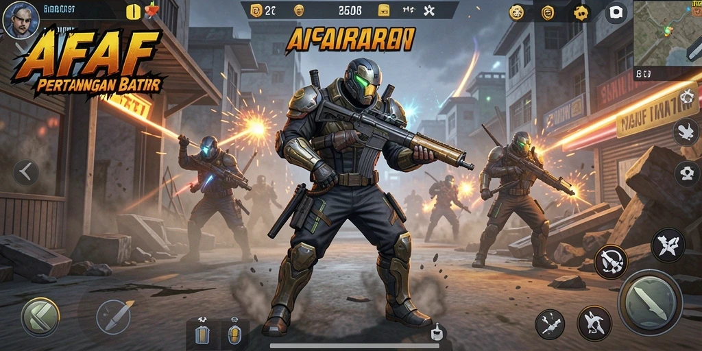 Screenshot AFAF menampilkan pertarungan epik antar karakter dengan aksi cepat.
