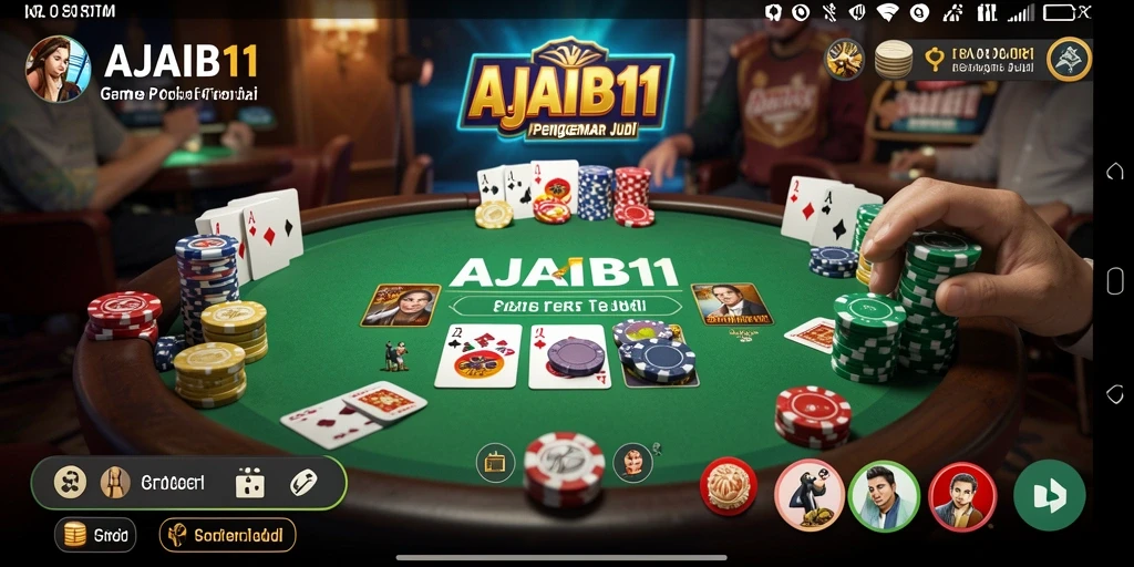 Tampilan gameplay poker yang menarik dan interaktif di AJAIB11.