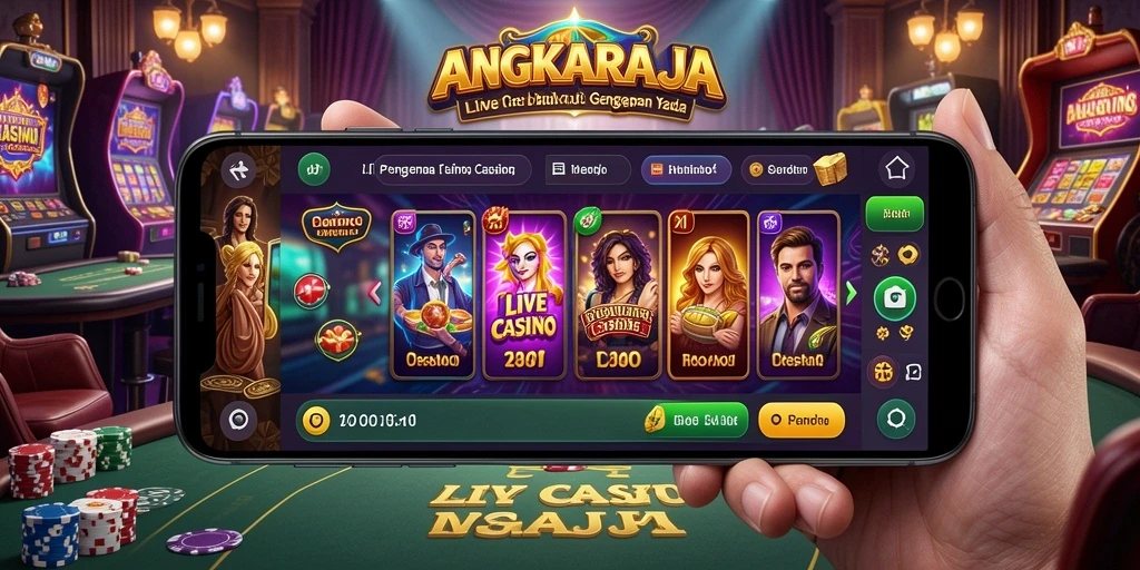 Tampilan gameplay Live Casino yang seru dan interaktif dari ANGKARAJA.