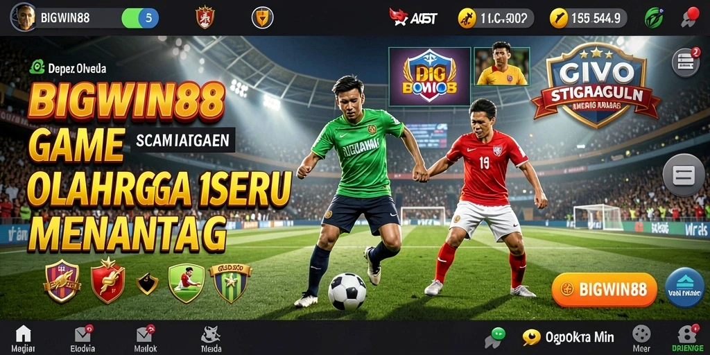 Tampilan gameplay seru dalam BIGWIN88 yang menampilkan pertandingan olahraga.