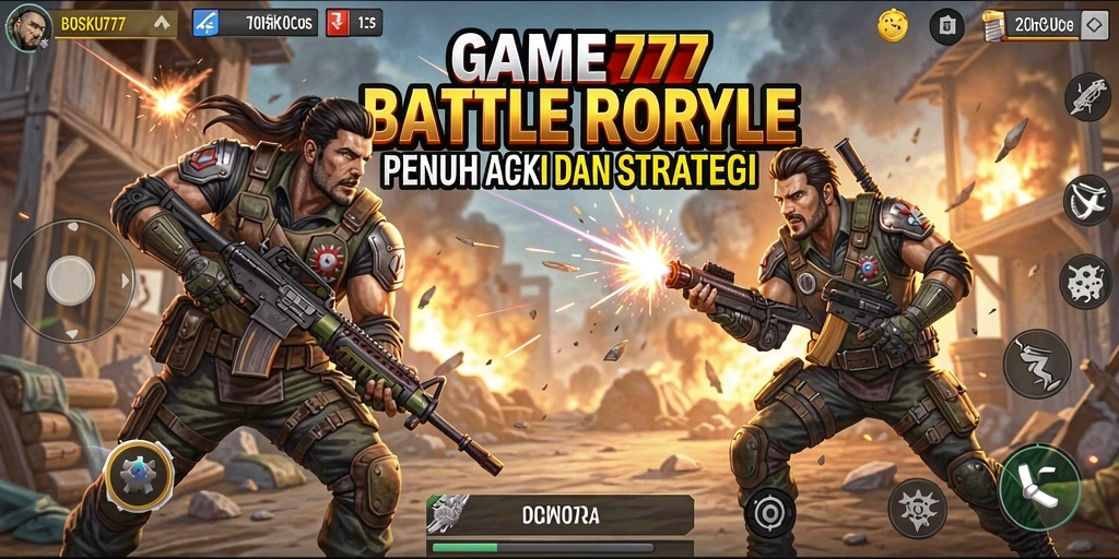 Screenshot utama BOSKU777 dengan aksi pertempuran intens di arena.
