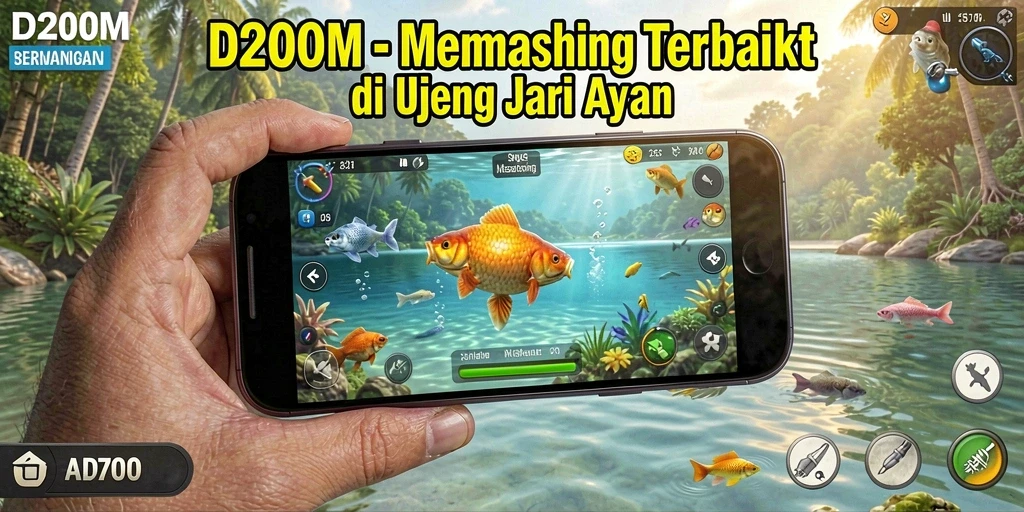 Tangkapan ikan yang realistis dalam gameplay D200M.