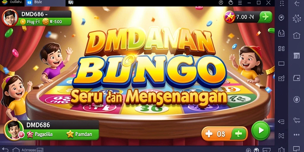 Screenshot gameplay DMD686 menunjukkan momen seru saat bermain Bingo.