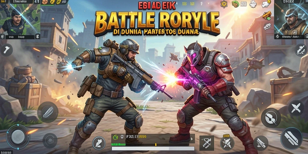 Tangkapan layar dari gameplay F32 menampilkan pertempuran seru dalam Battle Royale.
