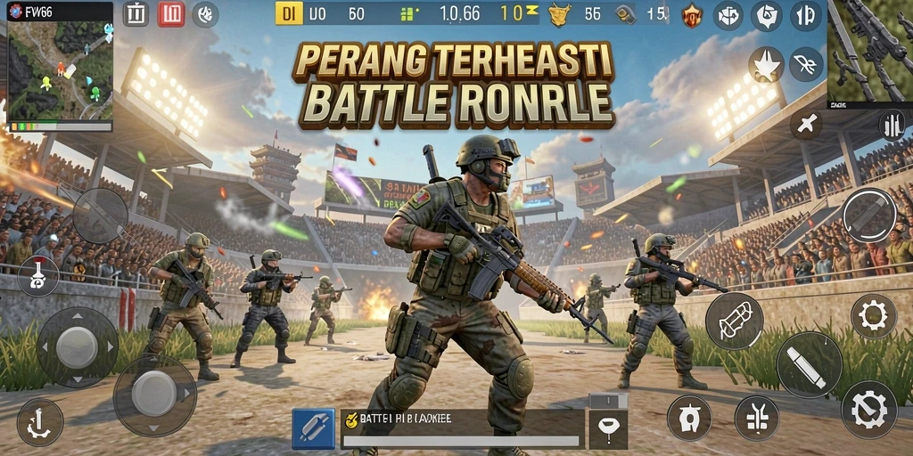 Tampilan gameplay FW66 yang menantang dalam arena pertempuran Battle Royale.