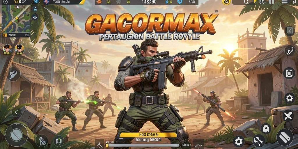 Tangkapan layar gameplay seru dalam GACORMAX Battle Royale.