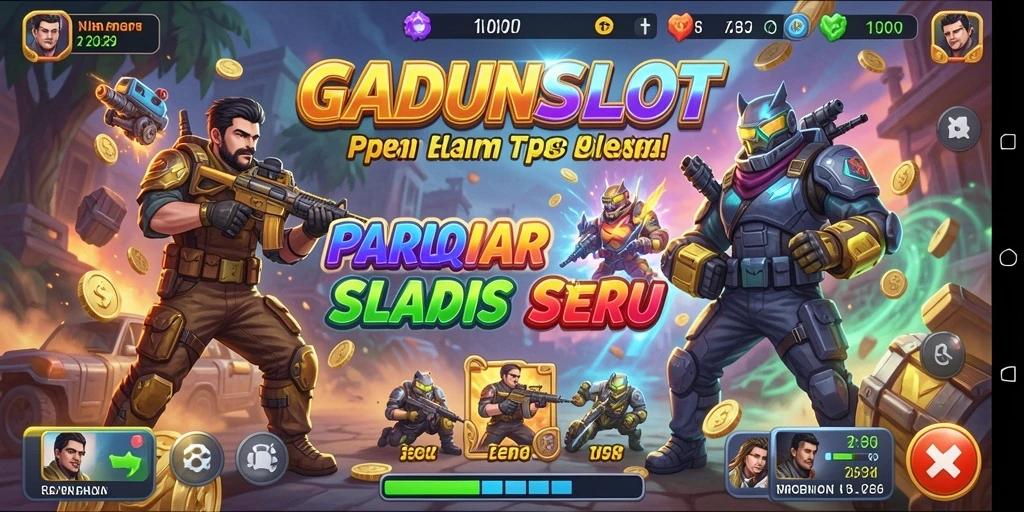 Screenshot GADUNSLOT menampilkan aksi gameplay TPS yang mendebarkan.