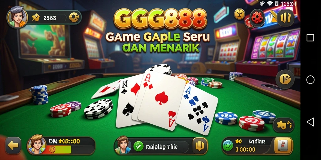 Screenshot GGG888 menampilkan pemain yang seru bermain Gaple.