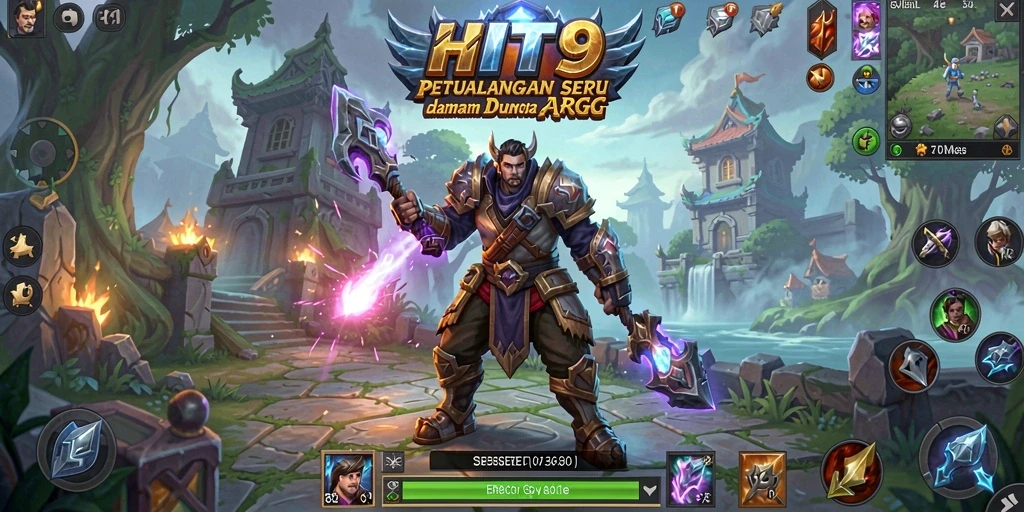 Tampilan gameplay seru dengan aksi pertempuran mendebarkan di HIT9.