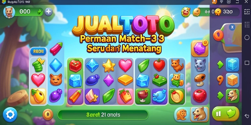 Tampilan gameplay JUALTOTO yang seru saat mencocokkan item.