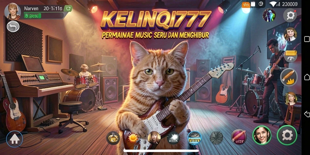 Tampilan permainan KELINCI777 yang penuh warna dan dinamis saat gameplay musik.