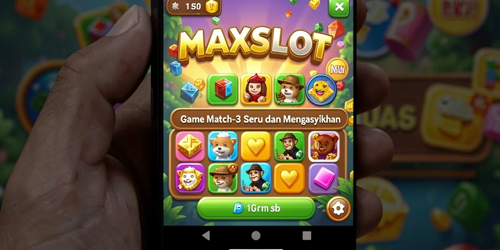 Tampilan gameplay seru dalam MAXSLOT dengan kombinasi warna yang mencolok.