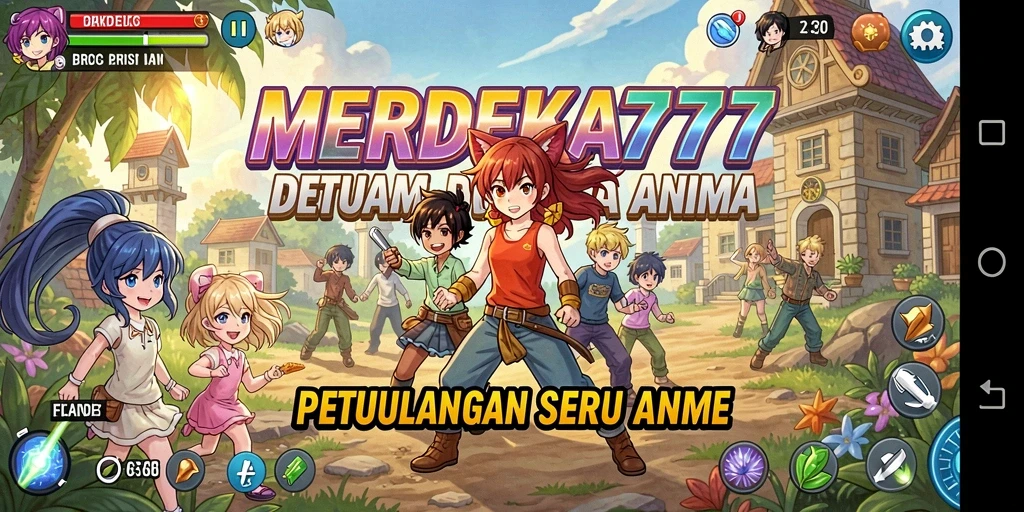 Tampilan menarik dari gameplay anime di MERDEKA777.