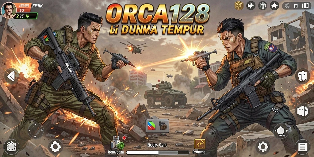 Tampilan seru dari gameplay Fighting ORCA128 yang penuh aksi.