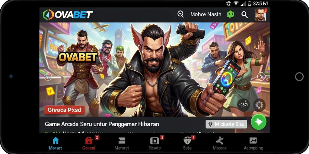Tampilan gameplay Arcade yang menarik dalam OVABET yang memukau.