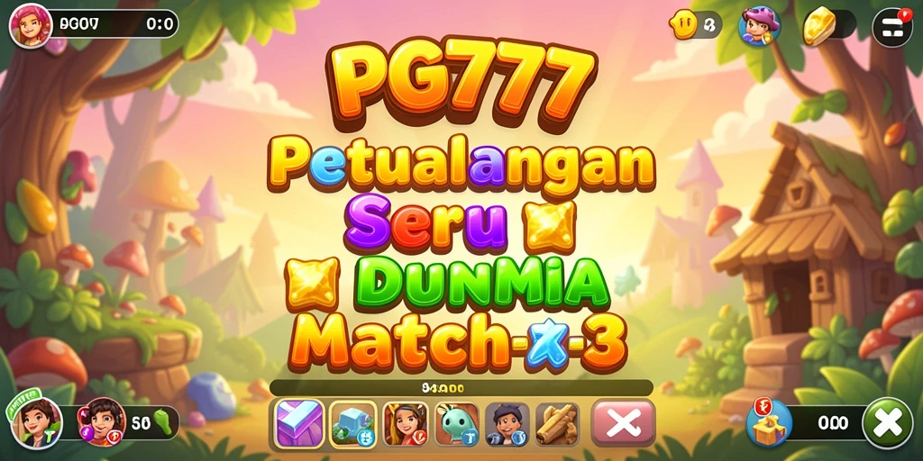 Screenshot PG777 menampilkan momen seru gameplay Match-3 yang penuh warna.