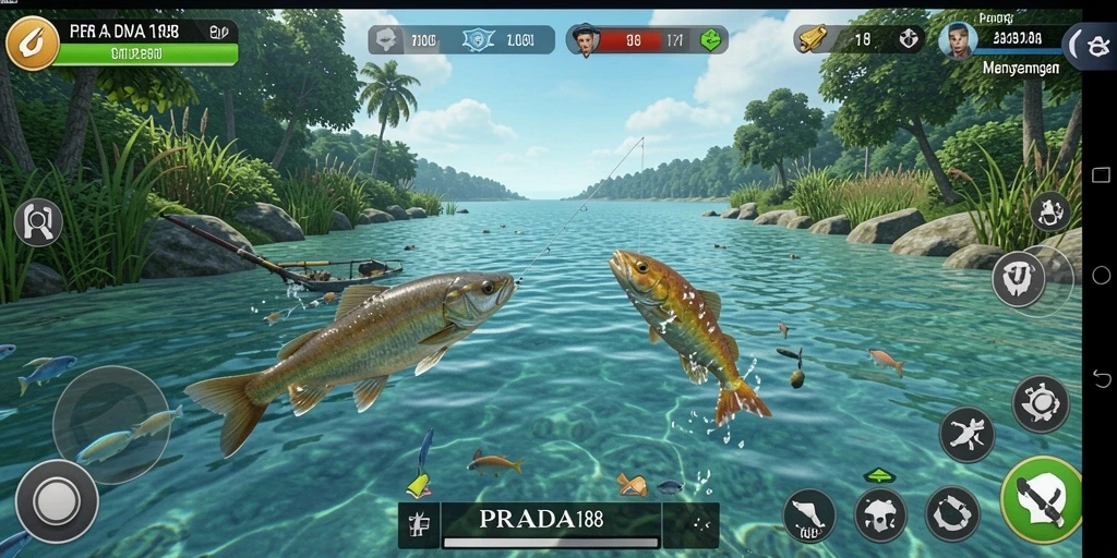 Tampilan gameplay PRADA188 yang memukau dalam aktivitas memancing.