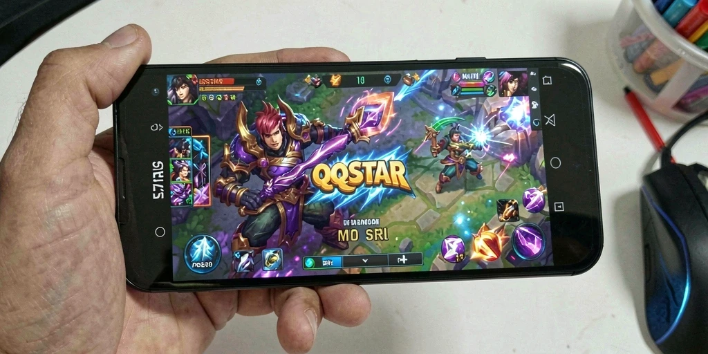 Gameplay QQSTAR yang seru dan menantang dalam arena MOBA.