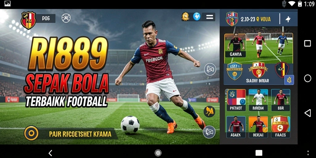 Screenshot dari gameplay RI889 menampilkan aksi sepak bola yang mendebarkan.