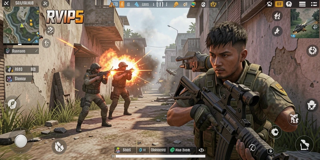 Tampilan gameplay seru dengan aksi menembak yang intens.
