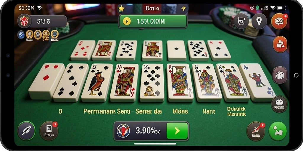Screenshot gameplay S13 menampilkan keseruan bermain Domino dengan teman.