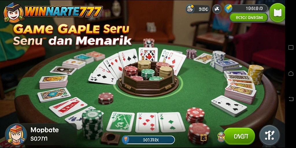 Menggambarkan gameplay seru Gaple di WINRATE777.